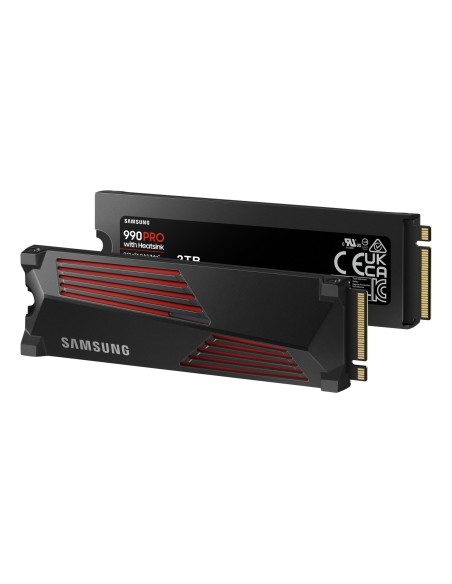 SSD, SAMSUNG, 990 PRO with Heatsink, 2TB, M.2, PCIE, NVMe, MLC, Write speed 6900 MBytes/sec, Read speed 7450 MBytes/sec, 2.3mm,