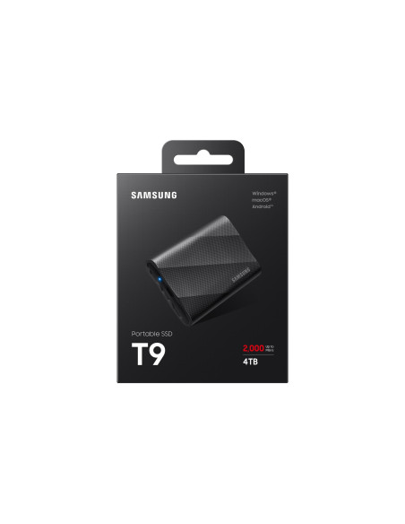 External SSD, SAMSUNG, T9, 4TB, USB 3.2, Write speed 2000 MBytes/sec, Read speed 2000 MBytes/sec, MU-PG4T0B/EU