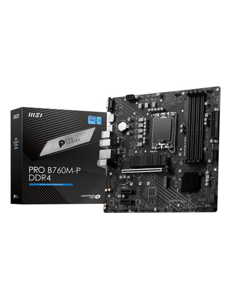 Mainboard, MSI, Intel B760 Express, LGA1700, Micro-ATX, Memory DDR4, Memory slots 4, 2xPCI-Express 1x, 1xPCI-Express 16x, 2xM.2