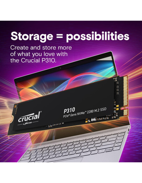 SSD, CRUCIAL, P310, 500GB, M.2, NVMe, 3D NAND, Write speed 3500 MBytes/sec, Read speed 6600 MBytes/sec, TBW 110 TB, CT500P310SS