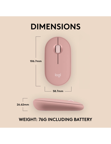 MOUSE USB OPTICAL WRL M350S/ROSE 910-007014 LOGITECH