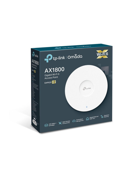 Access Point, TP-LINK, Omada, 1800 Mbps, IEEE 802.11a, IEEE 802.11g, IEEE 802.11n, IEEE 802.11ac, IEEE 802.11ax, 1x10/100/1000M
