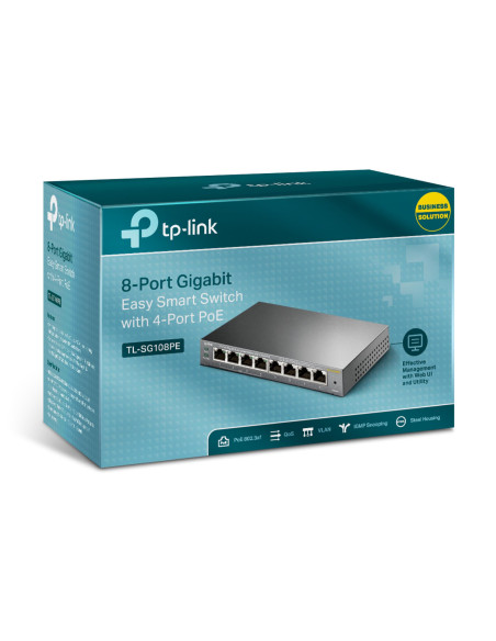 Switch, TP-LINK, PoE ports 4, TL-SG108PE