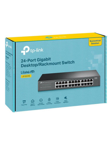Switch, TP-LINK, Switch type Unmanaged, 24xRJ-45 ports, RJ-45 Ports Type Gigabit Ethernet (10/100/1000), LS1024G