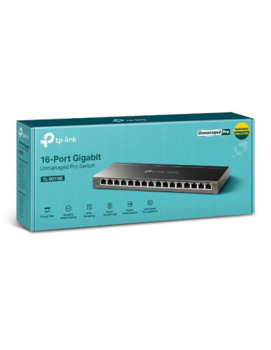 Switch, TP-LINK, Desktop/pedestal, 16x10Base-T / 100Base-TX / 1000Base-T, TL-SG116E