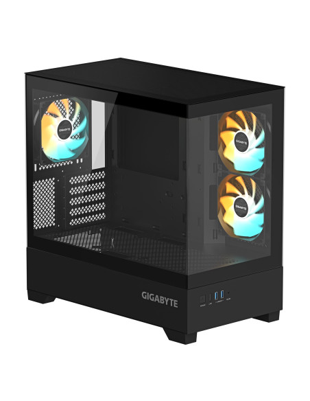 Case, GIGABYTE, C201 PANORAMIC, MidiTower, Case product features Rackmountable/Removeable HDD basket/Transparent panel, Not inc