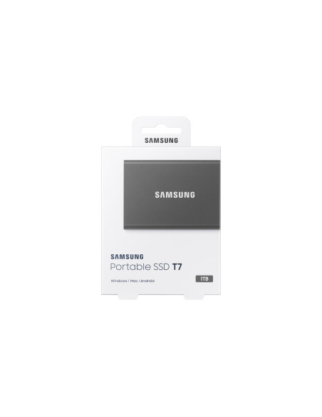 External SSD, SAMSUNG, T7, 1TB, USB 3.2, Write speed 1000 MBytes/sec, Read speed 1050 MBytes/sec, MU-PC1T0T/WW