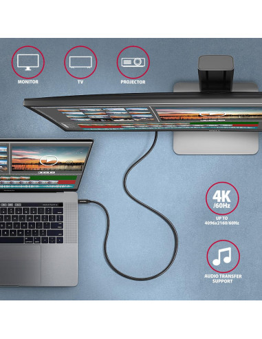 CABLE USB-C TO USB-C 2M 100W/BLACK BUCM32-CM20AB AXAGON