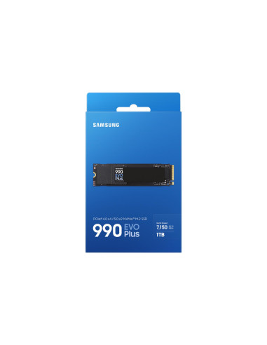 SSD, SAMSUNG, 990 EVO Plus, 1TB, M.2, PCIe Gen5, NVMe, TLC, Write speed 6300 MBytes/sec, Read speed 7150 MBytes/sec, 2.38mm, TB