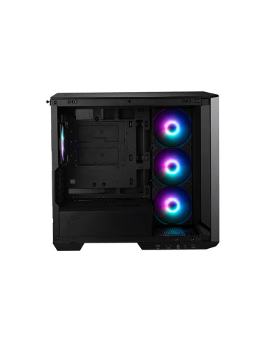 Case, MSI, MidiTower, Case product features Transparent panel, Not included, MicroATX, Colour Black, MAGPANOM100RPZ