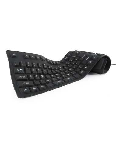 KEYBOARD FLEXIBLE USB ENG/BLACK KB-109F-B GEMBIRD
