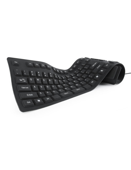 KEYBOARD FLEXIBLE USB ENG/BLACK KB-109F-B GEMBIRD