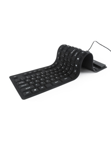 KEYBOARD FLEXIBLE USB ENG/BLACK KB-109F-B GEMBIRD