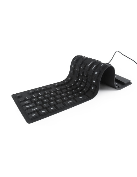 KEYBOARD FLEXIBLE USB ENG/BLACK KB-109F-B GEMBIRD