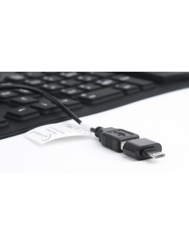KEYBOARD FLEXIBLE USB ENG/BLACK KB-109F-B GEMBIRD