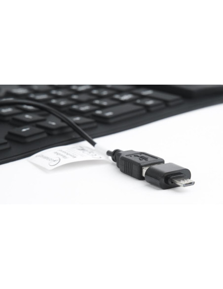KEYBOARD FLEXIBLE USB ENG/BLACK KB-109F-B GEMBIRD