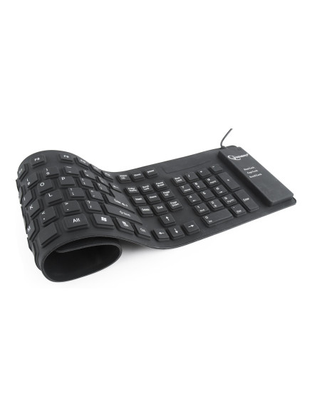 KEYBOARD FLEXIBLE USB ENG/BLACK KB-109F-B GEMBIRD