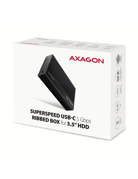 HDD ACC ENCLOSURE 3.5"/USB-C EE35-GTR AXAGON