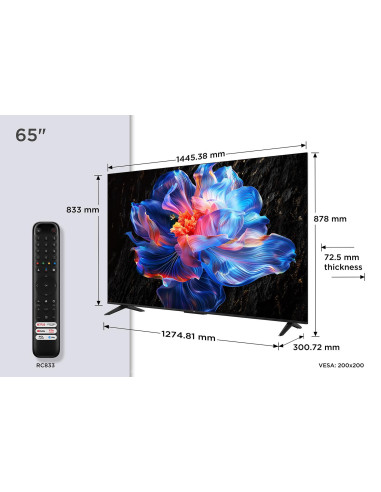 TV Set, TCL, 65 ", 4K Ultra HD, 3840 x 2160 pixels, Flat, 16:9, DLED, 65V6C