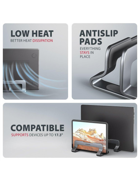 NB ACC STAND 10"-17.3"/VERT. ALUMINUM STND-VG AXAGON