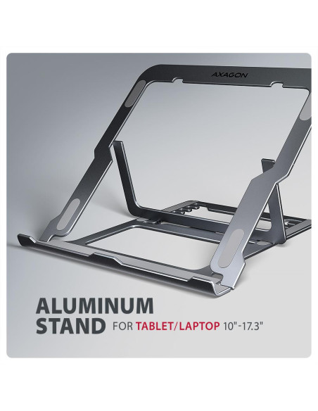 NB ACC STAND 10"-17.3"/ALUMINUM GREY STND-LAG AXAGON