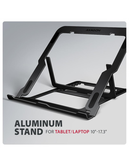 NB ACC STAND 10"-17.3"/ALUMINUM BLACK STND-LAB AXAGON
