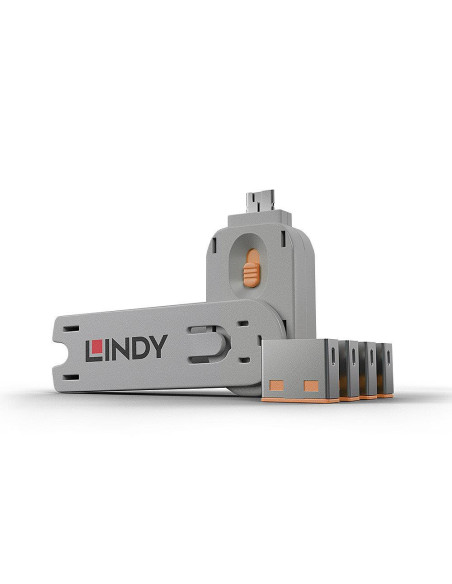 USB PORT BLOCKER 4PACK/ORANGE 40453 LINDY