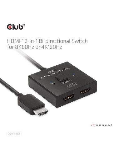 VIDEO SWITCH HDMI 2PORT/CSV-1384 CLUB3D