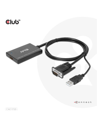 I/O ADAPTER VGA TO HDMI+USB/0.6M M/F CAC-1720 CLUB3D