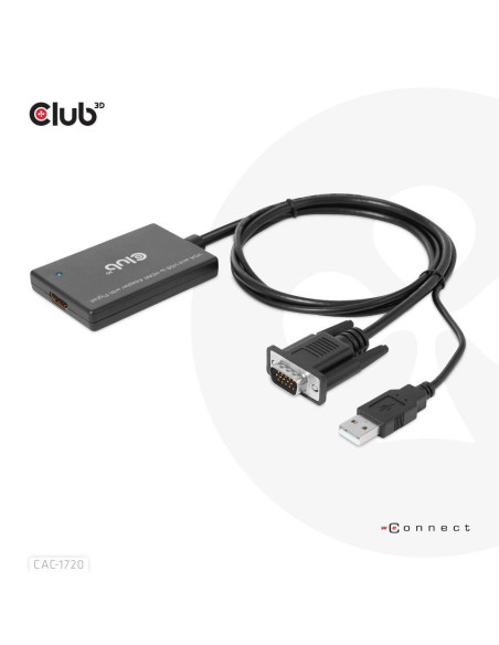 I/O ADAPTER VGA TO HDMI+USB/0.6M M/F CAC-1720 CLUB3D