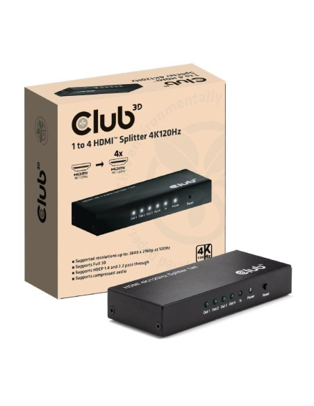 I/O VIDEO SPLITTER HDMI 4PORT/4K 120HZ CSV-1385 CLUB3D