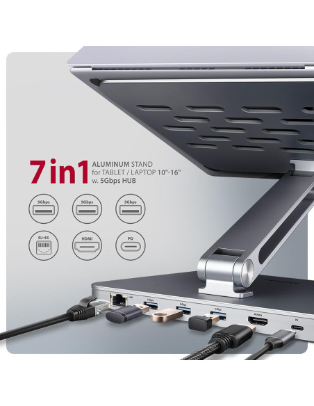 NB ACC STAND 10-16" + I/O HUB/7IN1 HMC-STND AXAGON