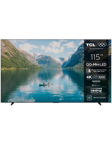 TV Set, TCL, 115 ", 4K Ultra HD, 3840 x 2160 pixels, Flat, 16:9, QD-Mini LED, 115C7K