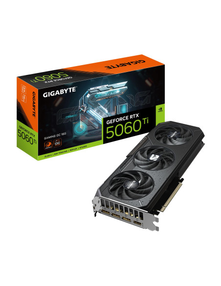 Graphics Card, GIGABYTE, NVIDIA GeForce RTX 5060 Ti, 16 GB, GDDR7, 128 bit, PCIE 5.0 16x, GPU 2647 MHz, Triple slot Heatpipe, N