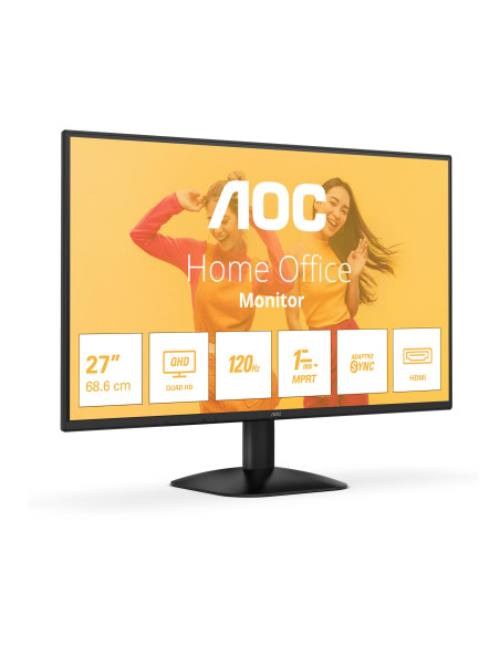 LCD Monitor, AOC, 27 ", 2560 x 1440 pixels, Quad HD, Native aspect ratio 16:9, LED, Flat, Q27B35S3