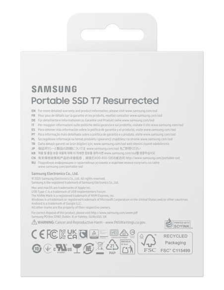 External SSD, SAMSUNG, Read speed 1050 MB/s, Write speed 1000 MB/s, 1000 GB, MU-PD1T0G/WW