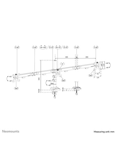 MONITOR ACC DESK MOUNT 10-27"/TRIPLE DS60-600BL3 NEOMOUNTS