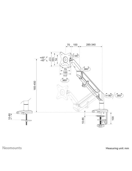 MONITOR ACC DESK MOUNT 17-32"/DS70-810BL1 NEOMOUNTS