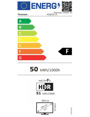 THOMSON 43 QLED UHD GOOGLE SMART TV