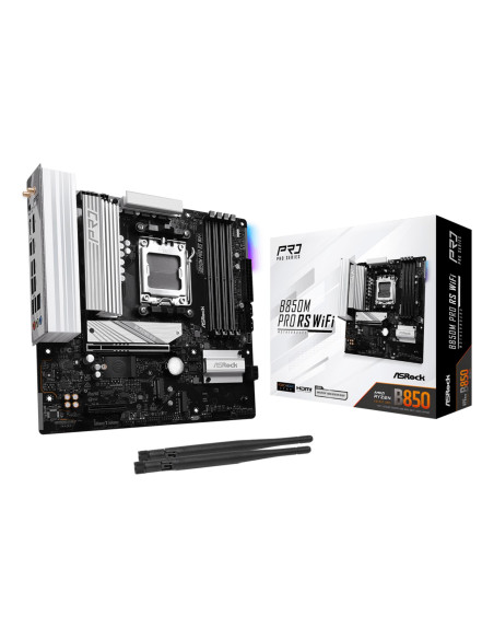 Mainboard, ASROCK, AMD B850, SAM5, Micro-ATX, Memory DDR5, Memory slots 4, 1xPCI-Express 4.0 4x , 1xPCI-Express 5.0 16x, 1xM.2,