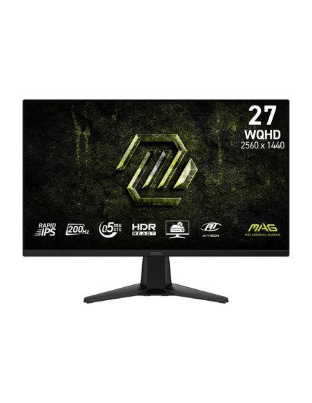 LCD Monitor, MSI, 27 ", 2560 x 1440 pixels, Wide Quad HD, Native aspect ratio 16:9, LCD, Flat, MAG275QFE20