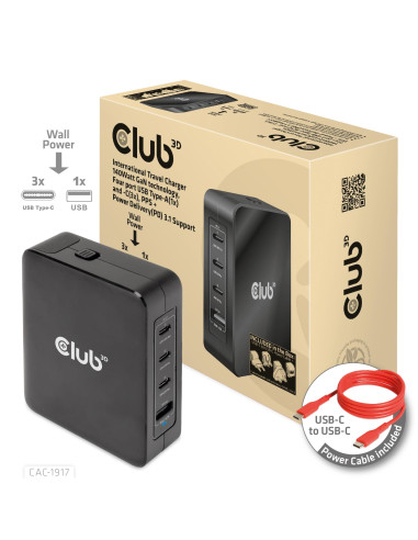 MOBILE TRAVEL CHARGER USB-C/140W GAN CAC-1917 CLUB3D