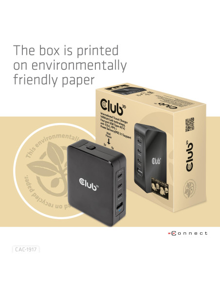 MOBILE TRAVEL CHARGER USB-C/140W GAN CAC-1917 CLUB3D