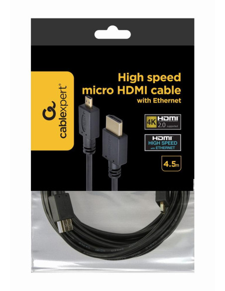CABLE HDMI-MICRO HDMI 4.5M/V.2.0 BLK CC-HDMID-15 GEMBIRD
