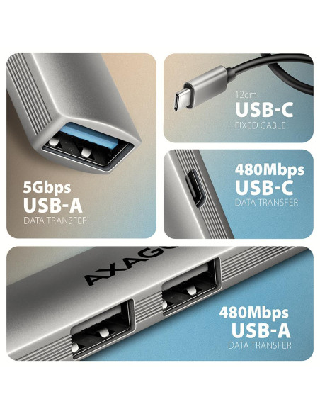 I/O HUB USB3.2 4PORT/0.12M HUE-STC AXAGON