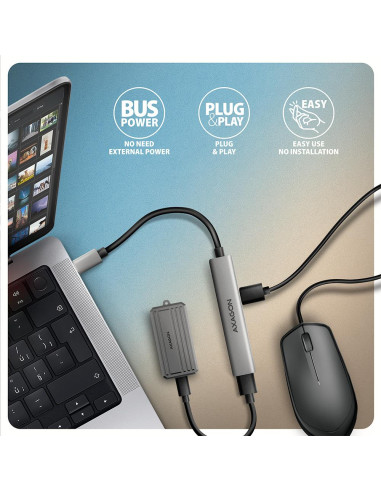 I/O HUB USB3.2 4PORT/0.12M HUE-STC AXAGON