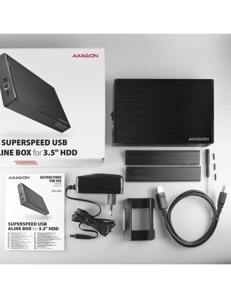 HDD ACC ENCLOSURE 3.5"/USB3.2 EE35-XA3 AXAGON