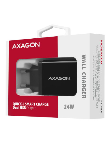 MOBILE CHARGER WALL USB 24W/2PORT ACU-QS24 AXAGON