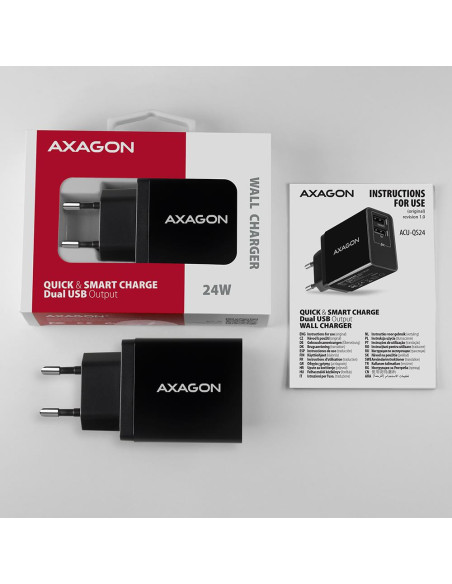 MOBILE CHARGER WALL USB 24W/2PORT ACU-QS24 AXAGON