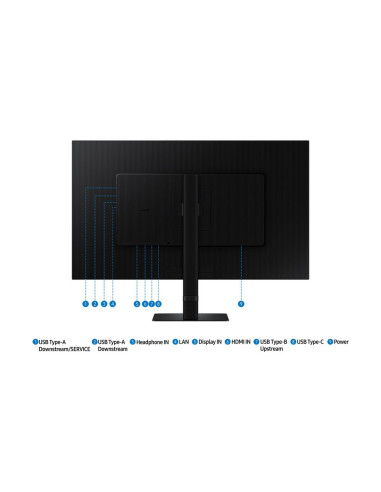 LCD Monitor, SAMSUNG, 32", 4K, Panel VA, 3840x2160, 16:9, 60Hz, 5 ms, Swivel, Pivot, Height adjustable, Tilt, Colour Black, LS3